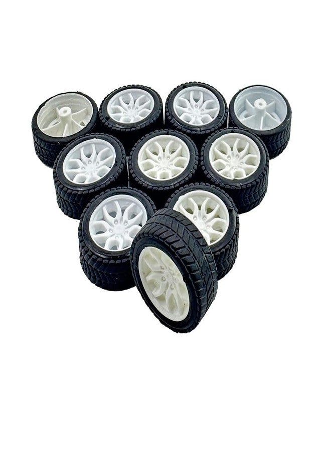 URIMPAVIDO 10PCS Toy Car Wheels 32mm Rubber Tire with 5PCS Shaft Round Axles for for DIY Model Toy RC Car Accessories Parts (2X32MM) - Image 5